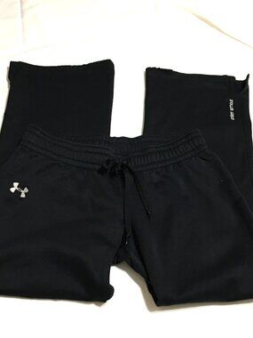 Under Armour Black Training Pants Womens Size Medium Flare Leg Slit Hem